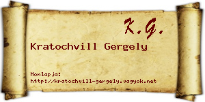 Kratochvill Gergely névjegykártya